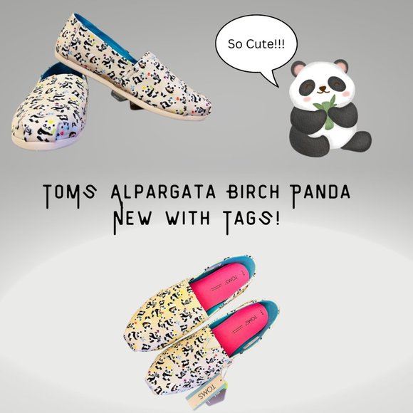 Toms Shoes - NWT TOMS Alpargata Birch Panda